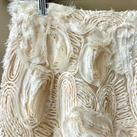 Anthropologie HD in Paris Petaluma A-Line Skirt Ruffled Rosette Cream 6 - Picture 6 of 10